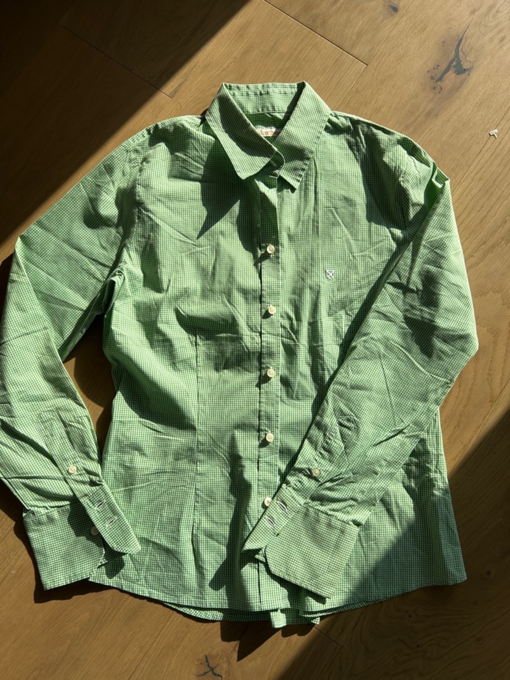 Barbour Green Checked Button-Up Tapered Shirt
